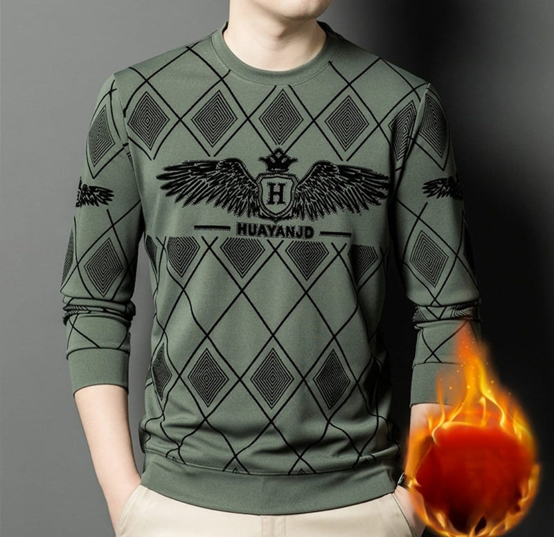 Long Sleeve Men's Hot Piece Fleece Casual Tshirt 176782 - TUZZUT Qatar Online Shopping