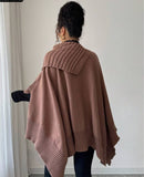 Womens Winter Cape Sweater 68332 - TUZZUT Qatar Online Shopping