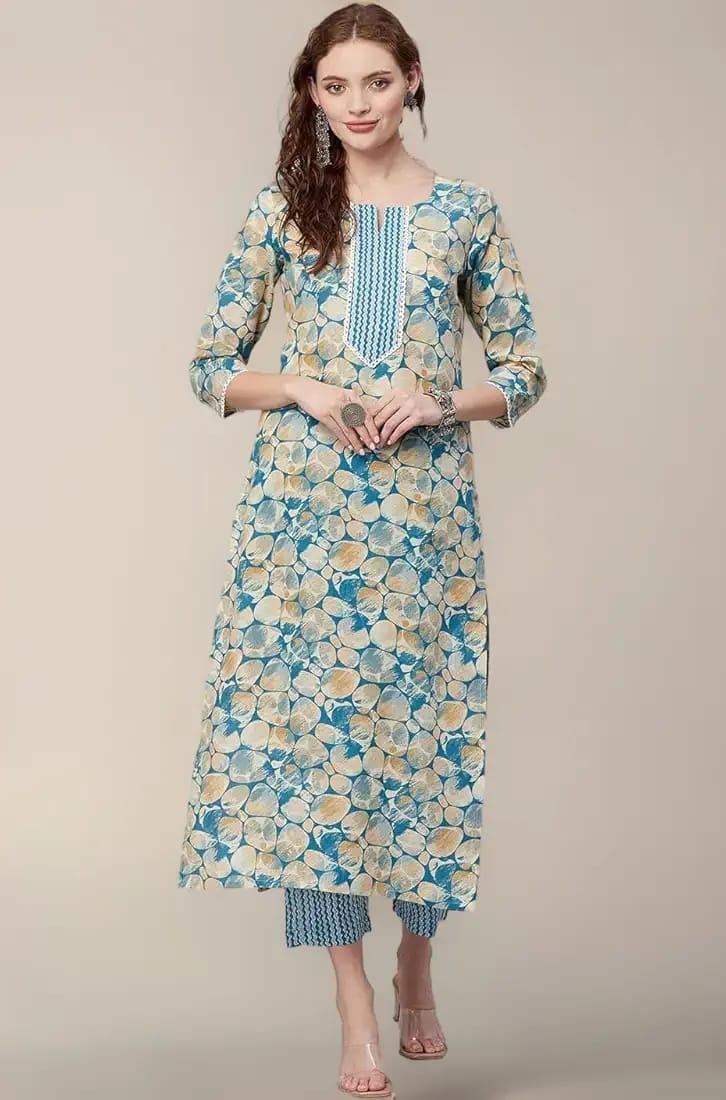 Wedani Cotton Digital Printed Kurta Set for Women S031466 Wedani Cotton Digital Printed Kurta Set for Women S031466