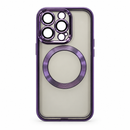 I Phone 14 pro Transparent Magnetic Ring Phone Case – Metallic Purple MF 1955