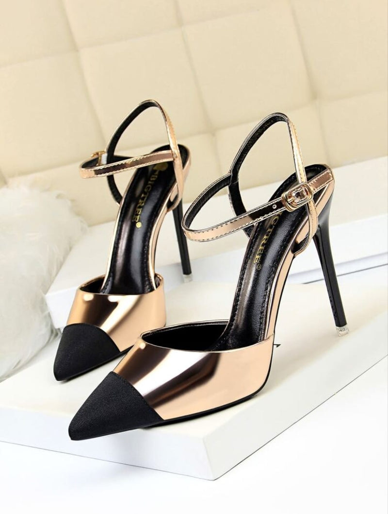 Two Tone Stiletto Heels Sandal HS86 - TUZZUT Qatar Online Shopping