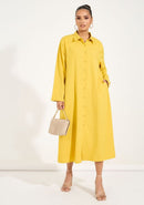 Women's Casual Button Down Cotton Linen Long Shirt Dress with Pockets Womens Dresses   A6546784 - TUZZUT Qatar Online Shopping