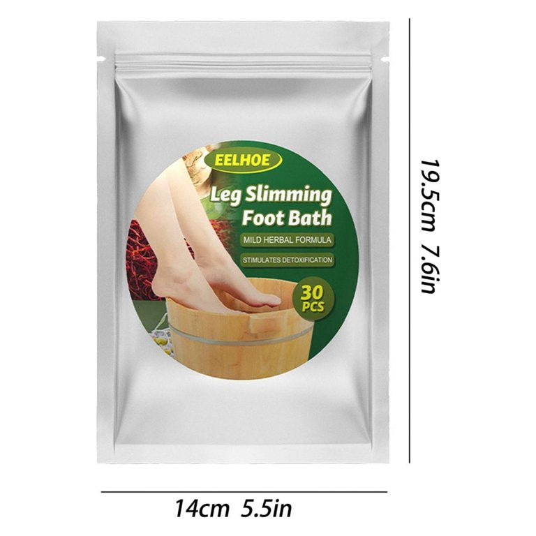 EELHOE 30 Pcs Leg Slimming Foot Bath Bags Mild Herbal Formula Increase Blood Circulation Stimulate Detoxification Reduce Leg Edema EELHOE 30 Pcs Leg Slimming Foot Bath Bags Mild Herbal Formula Increase Blood Circulation Stimulate Detoxification Reduce Leg Edema