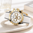 Luxury Day-Date Green Dial White Strap Watch O15248