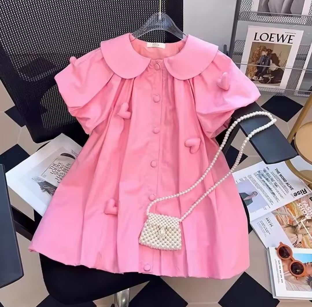 Girls Heart Decoration Puff Sleeve Princess Dress 1658014 Girls Heart Decoration Puff Sleeve Princess Dress 1658014