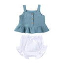Baby Outfit Infant Clothes Boys Girls Cotton Sleeveless Vest + Shorts Suit Toddler   382443 - TUZZUT Qatar Online Shopping