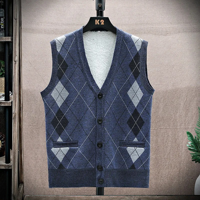 Mens Thick Argyle Sleeveless Sweater 64148 Mens Thick Argyle Sleeveless Sweater 64148
