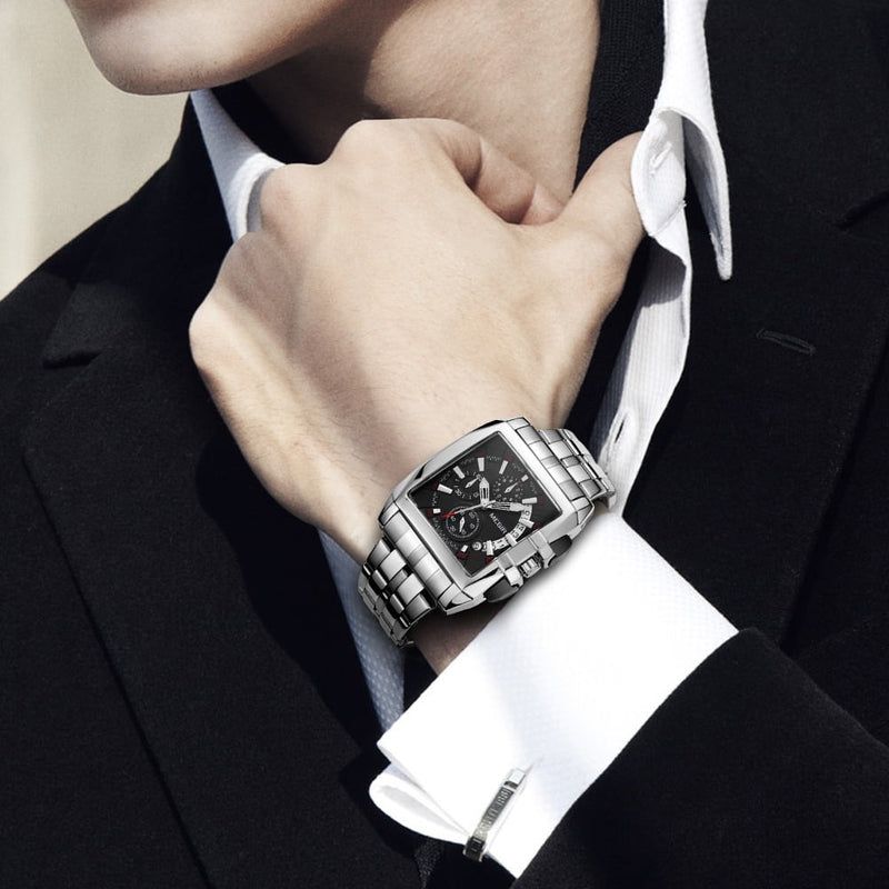 MEGIR Bold Steel Sports Chronograph Watch W7512 - TUZZUT Qatar Online Shopping