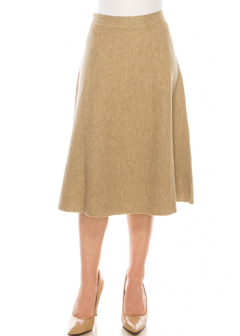 A-line Midi Skirt In Oatmeal R45879625