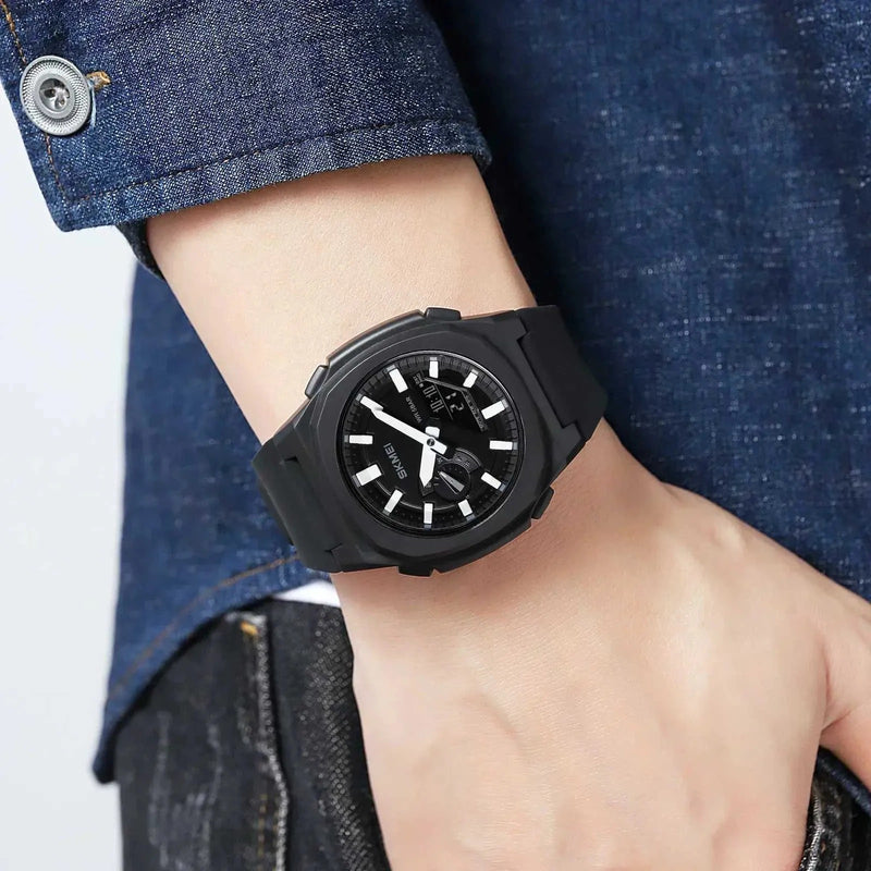 SKMEI Dual Time Sport Analog Digital Watch W7515 - TUZZUT Qatar Online Shopping