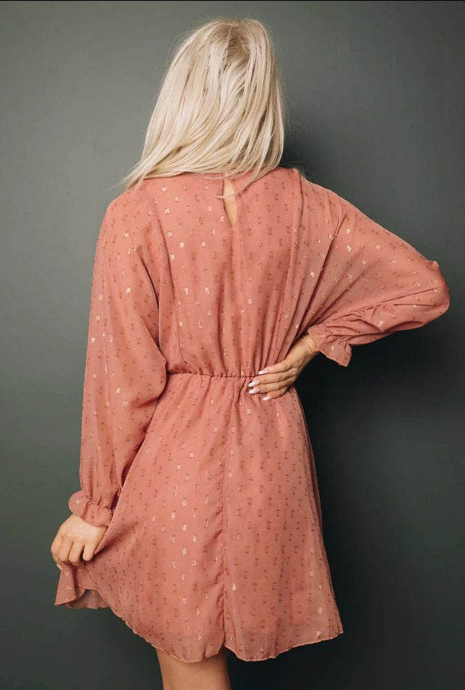 Womens Rose Gold Chiffon Dress 10268 Womens Rose Gold Chiffon Dress 10268