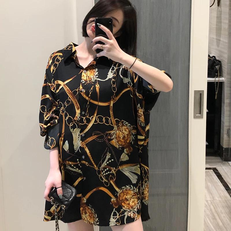 Plus size casual loose shirts dress oversized Women's chiffon Blouses Spring Summer Long sleeve Tops Blusas Mujer 2XL X4659742