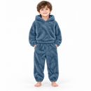 Size- 18-24 M Kids' Soft Plush Fleece Hooded Winter Outfit Set – Dusty Blue MF 1930