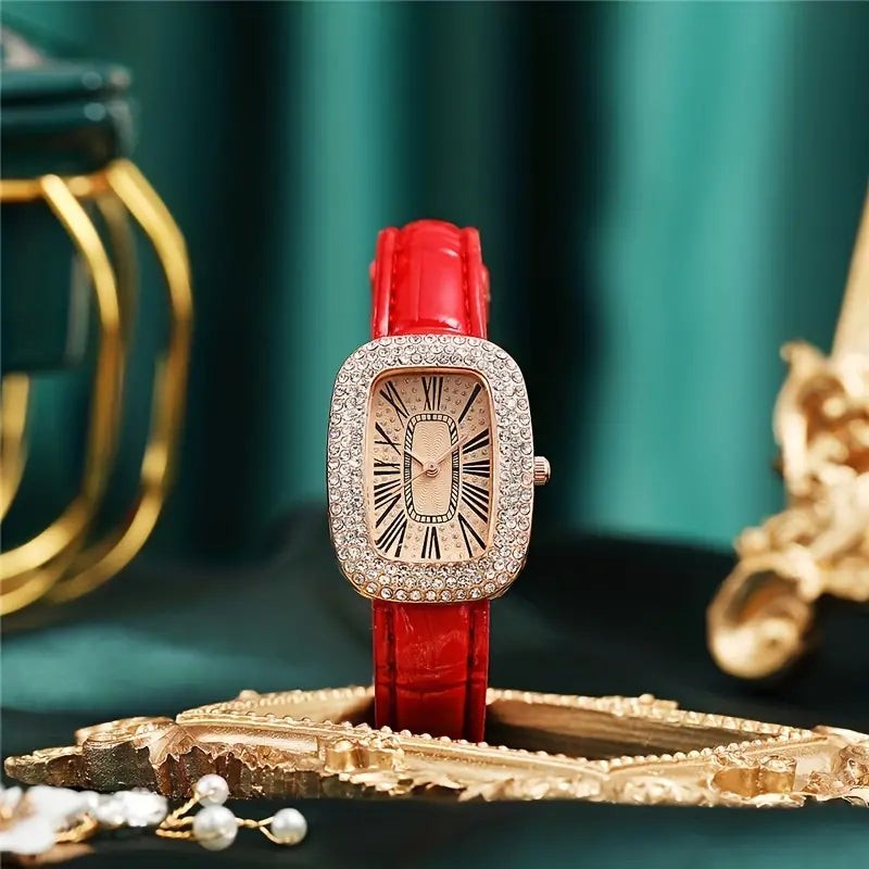 high quality fashion luxury Full diamond Oval Ladies belt Quartz Watch Student girls dress Clock Roman vintage  S4616705 - Tuzzut.com Qatar Online Shopping