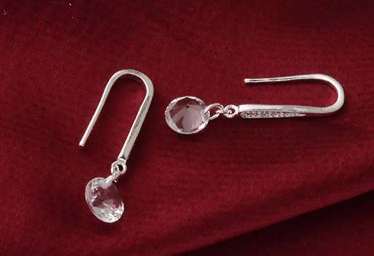 Silver Rhinestone Dangle Earrings Wedding -S164672 Silver Rhinestone Dangle Earrings Wedding -S164672