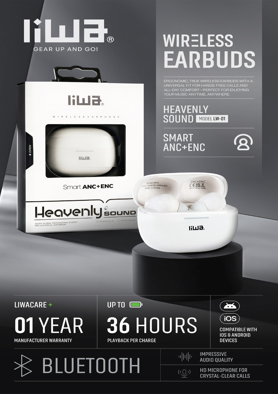 Liwa Wireless Earphone Smart Anc+Enc AP01 Liwa Wireless Earphone Smart Anc+Enc AP01