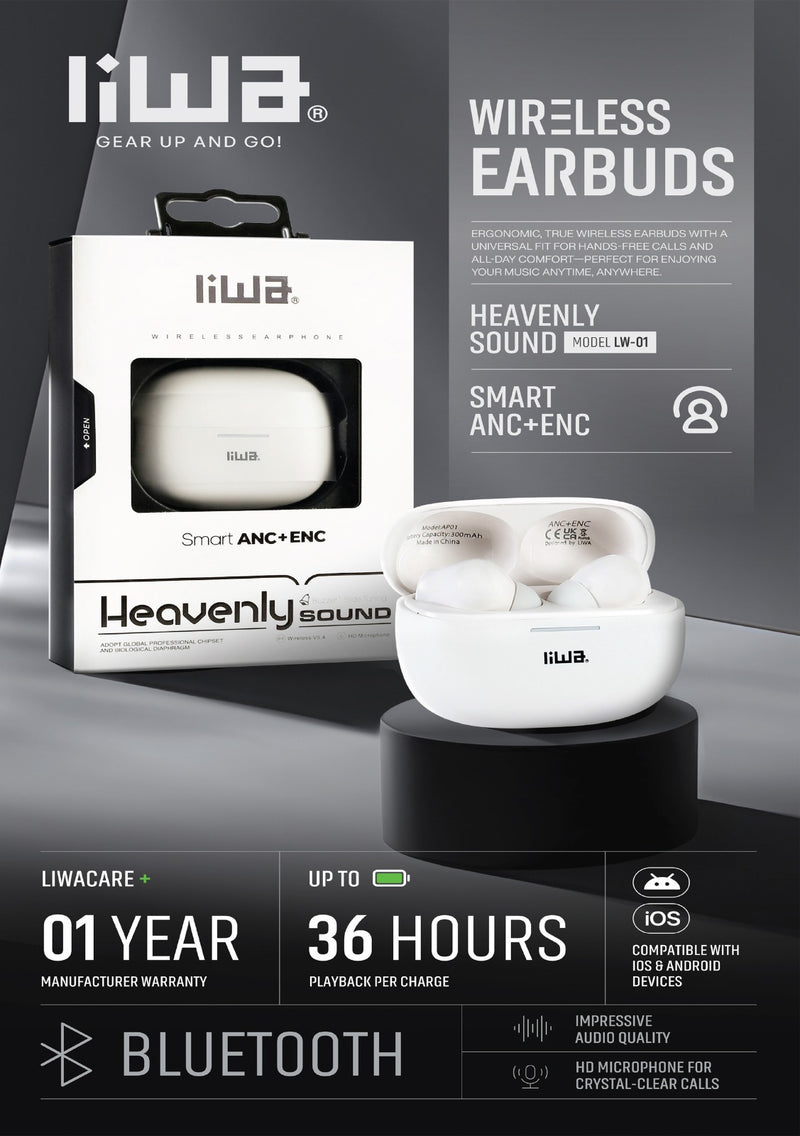 Liwa Wireless Earphone Smart Anc+Enc AP01 - TUZZUT Qatar Online Shopping