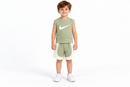 Boys’ Sage Green Sleeveless Top & Shorts Set - Size 100