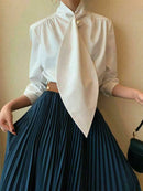 White Inspired Designer Oversize Tops Shirt Blouse XL 97213 - TUZZUT Qatar Online Shopping