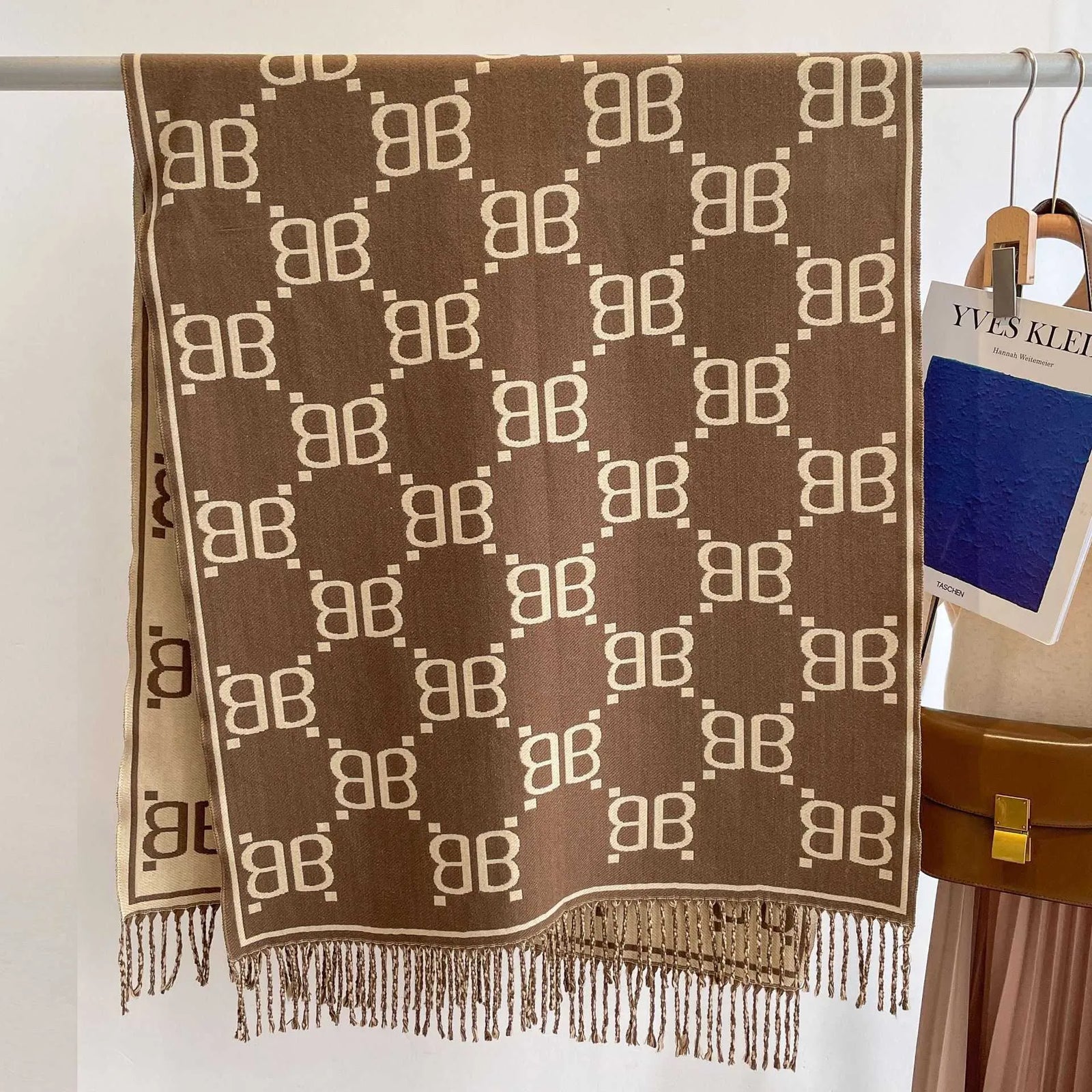Letter Print Cashmere Scarf BB1212 Letter Print Cashmere Scarf BB1212