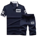 Men Lightweight Short Sleeve Stand Collar Sportswear Set  S47051610 - TUZZUT Qatar Online Shopping