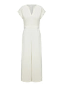 Urban Cap Sleeve Solid Color Wide Leg Jumpsuits 112913 - TUZZUT Qatar Online Shopping