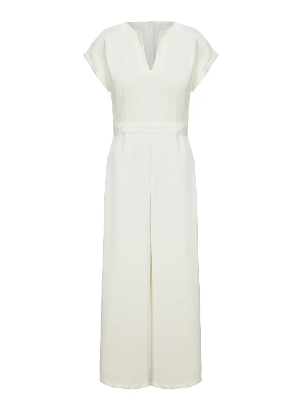 Urban Cap Sleeve Solid Color Wide Leg Jumpsuits 112913 Urban Cap Sleeve Solid Color Wide Leg Jumpsuits 112913