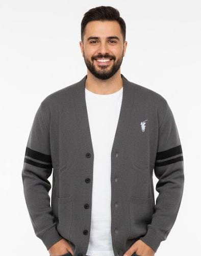 Men's Stripe Contrast Knitted Cardigan Sweater 8536927 - TUZZUT Qatar Online Shopping