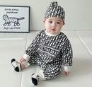 Newborn Baby Letter Print Onesie with Hat  S4747290 - TUZZUT Qatar Online Shopping