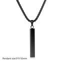 Rectangle Bar Pendant Necklace Chain for Men R55 - TUZZUT Qatar Online Shopping