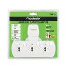 Terminator 3-Way Universal T Socket Adaptor With Individual Switch & Indicator - TMA 93 - TUZZUT Qatar Online Shopping