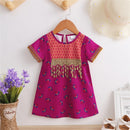 Toddler Baby Girl Princess Dress Bling BlingTassels Rose Flower Sundress Infant Girl Short Sleeves Holiday Partywear X4470938 - Tuzzut.com Qatar Online Shopping