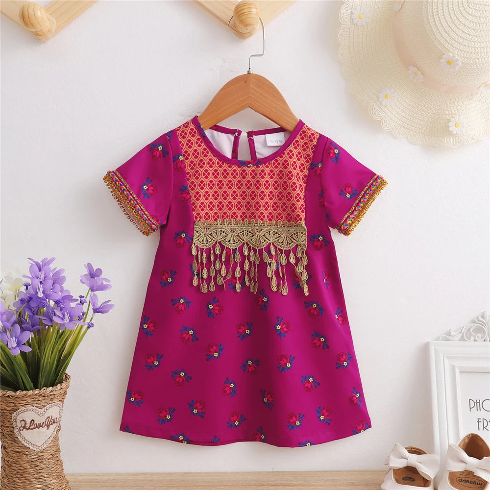 Toddler Baby Girl Princess Dress Bling BlingTassels Rose Flower Sundress Infant Girl Short Sleeves Holiday Partywear X4470938 Toddler Baby Girl Princess Dress Bling BlingTassels Rose Flower Sundress Infant Girl Short Sleeves Holiday Partywear X4470938