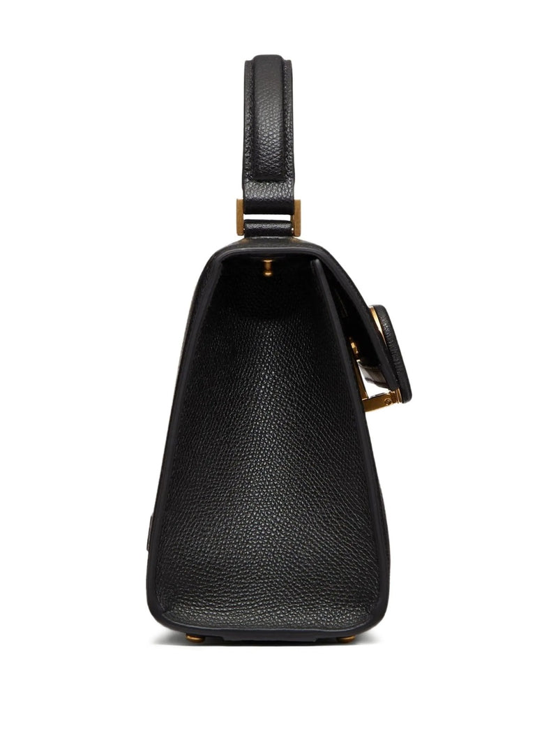 Grainy Calfskin Medium Top Handle Bag Black V2134 - TUZZUT Qatar Online Shopping