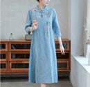 Ladies Summer Vintage Half Sleeve Oversized Dress    B285062 - TUZZUT Qatar Online Shopping