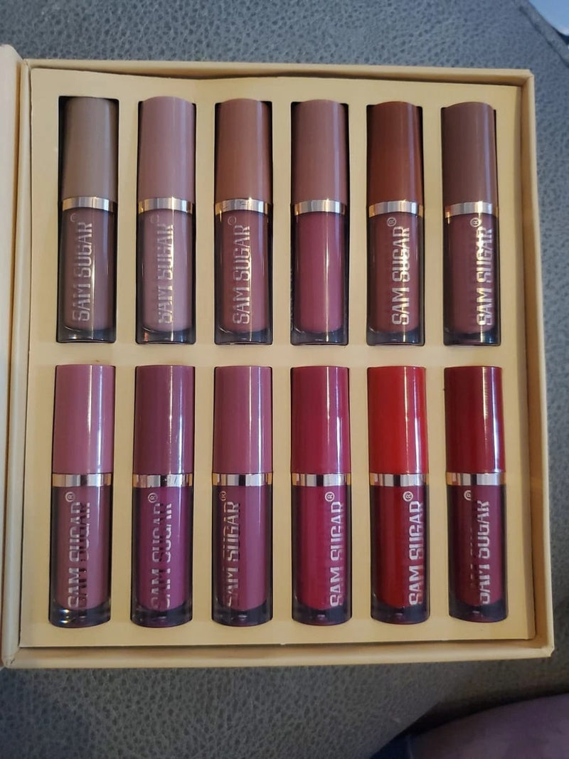 Sam Sugar Thanks For The Love Lip Set. 12 Piece Matte Lip Set - TUZZUT Qatar Online Shopping