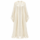 Women’s Ivory Sheer Open-Front Long Abaya-D1