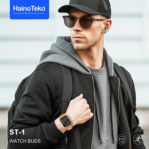 Haino Teko Watch Buds ST-1 with AMOLED Display (Watch + Earbuds) - TUZZUT Qatar Online Shopping