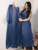 Women Satin Silk,2 Piece Evening Long Dress   B200281 - TUZZUT Qatar Online Shopping
