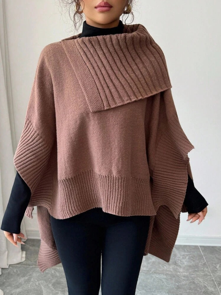 Womens Winter Cape Sweater 68332 - TUZZUT Qatar Online Shopping