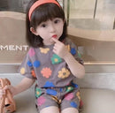 Baby Girls Flower Print Clothes Set T-shirts and Shorts Suit   1601338 - TUZZUT Qatar Online Shopping