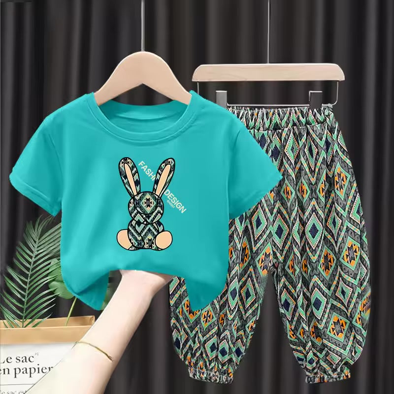 Girls Rabbit T-shirts and Pants Suit 2 Pieces Set   1589916 - TUZZUT Qatar Online Shopping