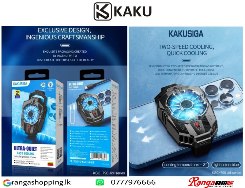 KAKUSIGA Ultra-Quiet Fast Cooling Mobile Phone Cooler KSC-790