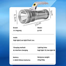 Rechargeable LED High Power Searchlight Metal 3 Mode Long Beam Flashlight Torch Max 8000 Lumens XM-LT6 - TUZZUT Qatar Online Shopping