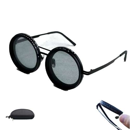 Adjustable Tint Polarized Round Sunglasses S494 - TUZZUT Qatar Online Shopping