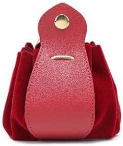 6 Pcs Dark Red PU Leather and Velvet Gift Bags with Drawstrings 6 Pcs Dark Red PU Leather and Velvet Gift Bags with Drawstrings