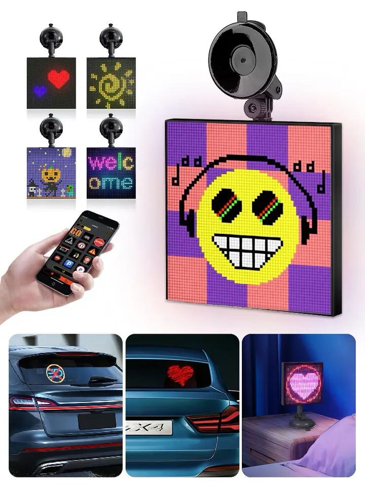 LED Pixel Display, Programmable LED Screen, App Control Customizable DIY Text Pattern Animation, Perfect For Ads, Car Windshields, Gifts - Tuzzut.com Qatar Online Shopping