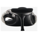 Black Crystal-embellished Kitten Heel Sandals YD718 - TUZZUT Qatar Online Shopping