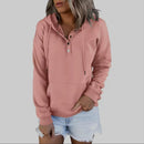 Women's Loose Drawstring Pocket Hooded Sweatshirt S9806771 M - TUZZUT Qatar Online Shopping