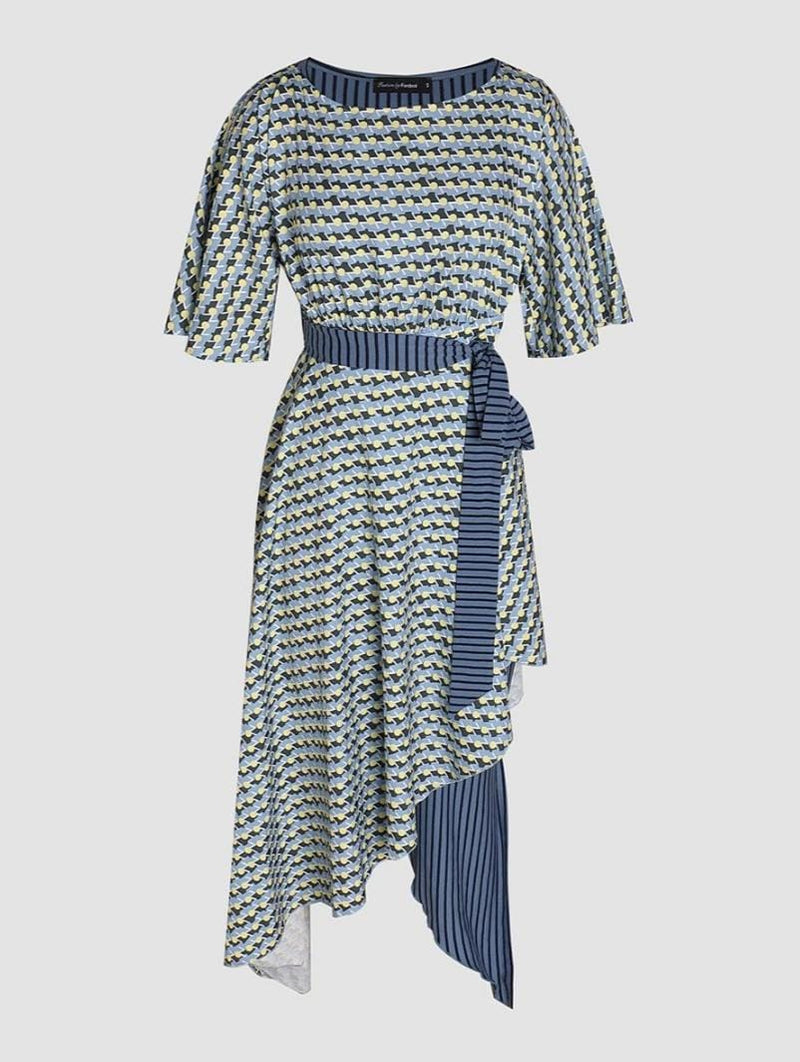 Printed Irregular Two-Piece Dress L S5030209 - TUZZUT Qatar Online Shopping